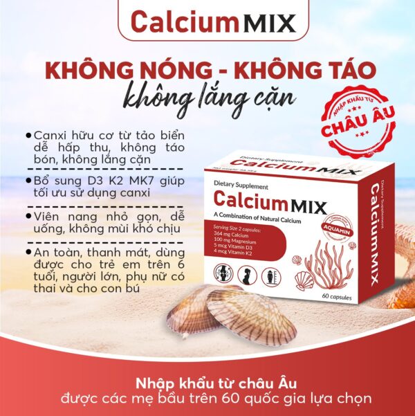 Thành phần Calcium MIX bổ sung canxi hữu cơ cho mẹ bầu